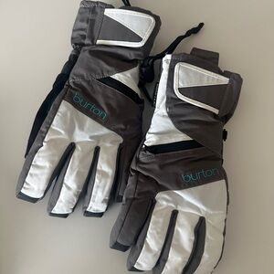 Burton Gray and White Snow Gloves